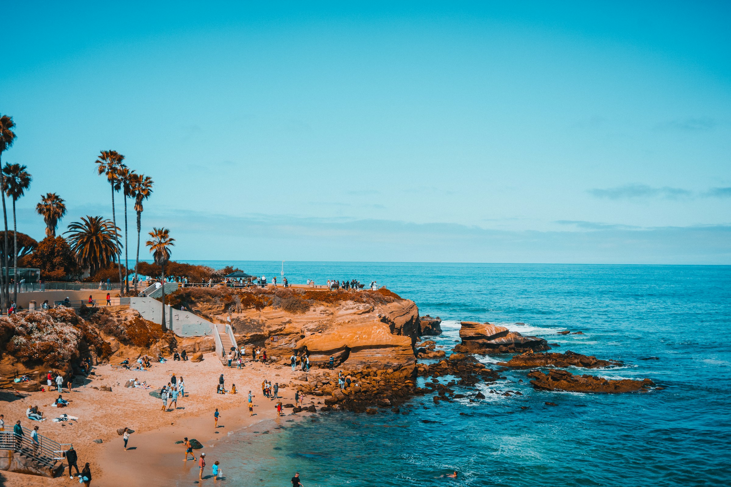 People spending time on a beach in San Diego.